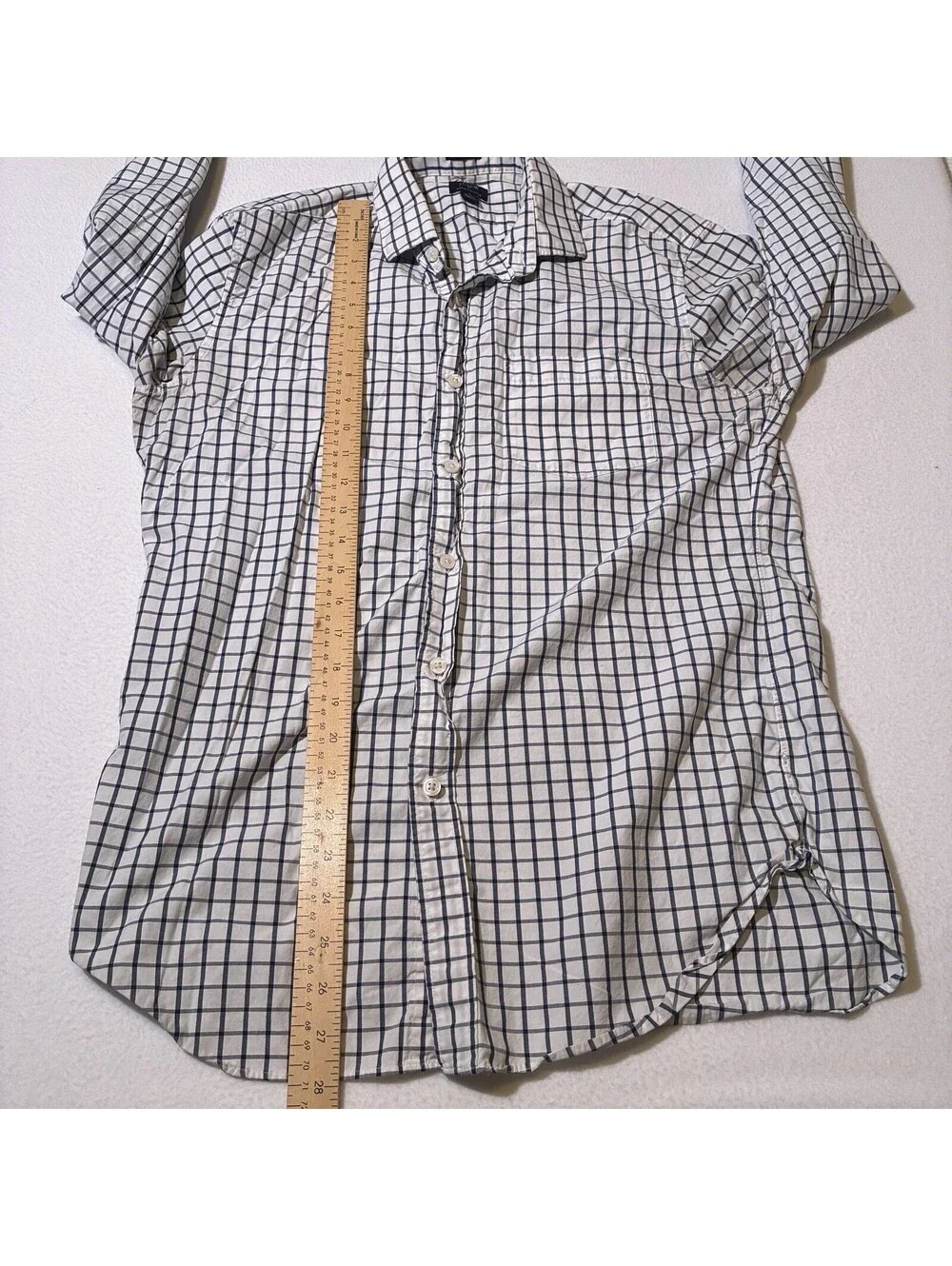 J.Crew Thompson Shirt Men M Medium Blue White Plaid Long Sleeve Button Premium